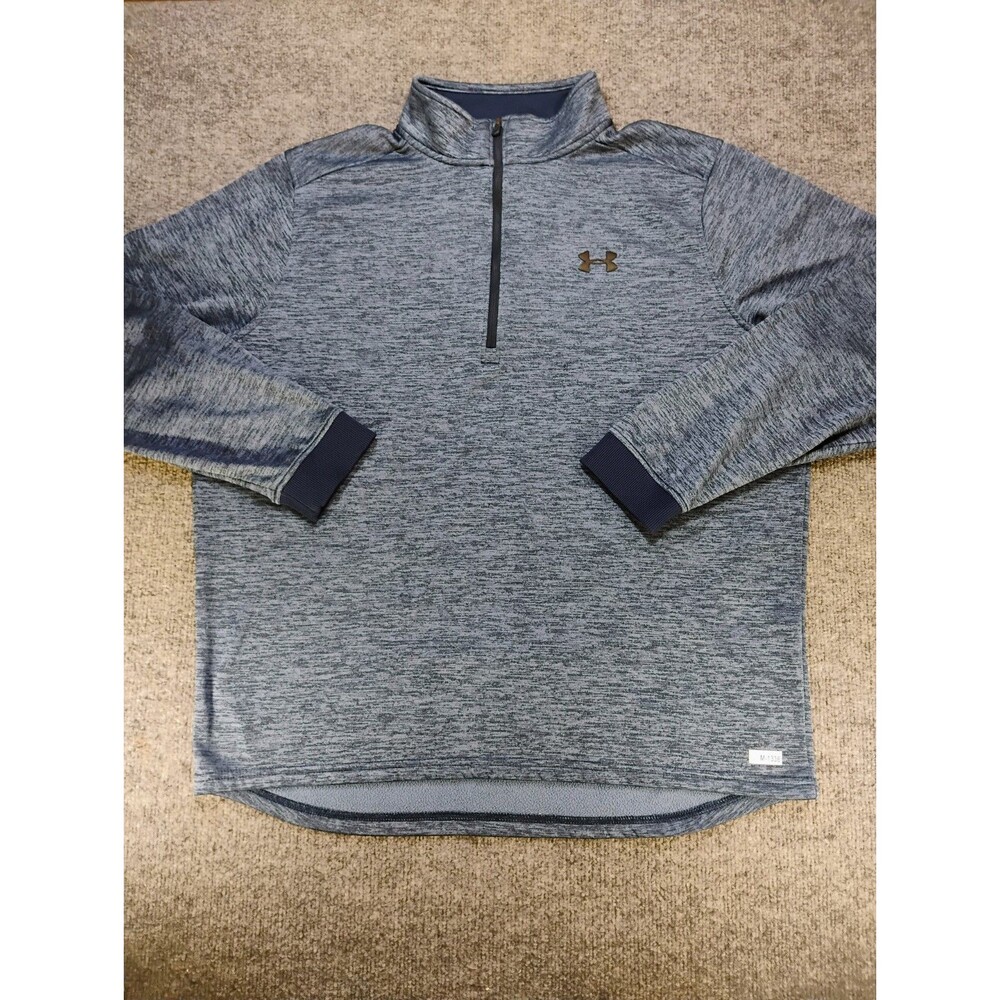 Under Armour ColdGear Infrared 1/4 Zip Pullover Mens XL Blue Loose Fit